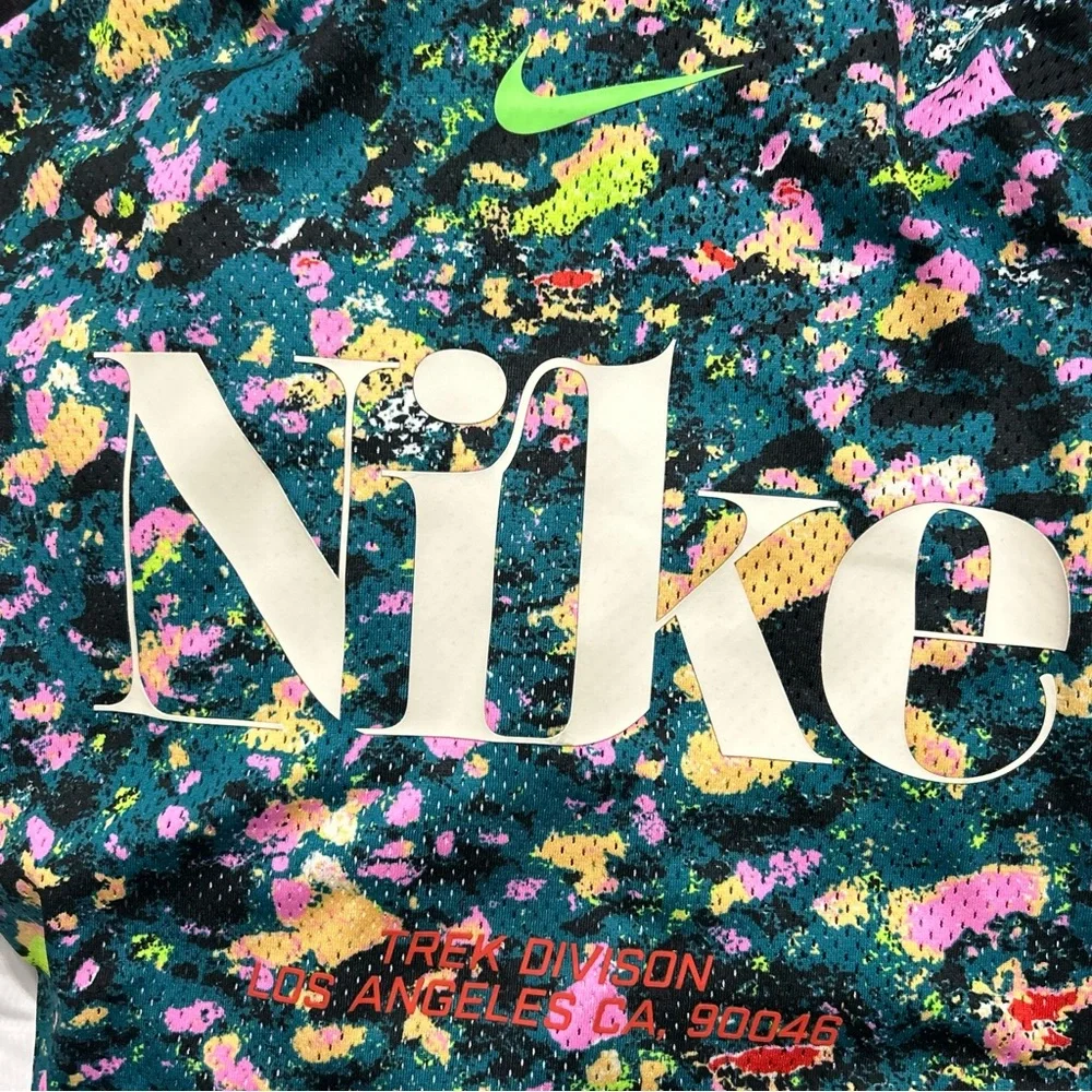 Nike NK Trek Division Perforated Mesh Jersey Button Down Shirt Bright Spruce